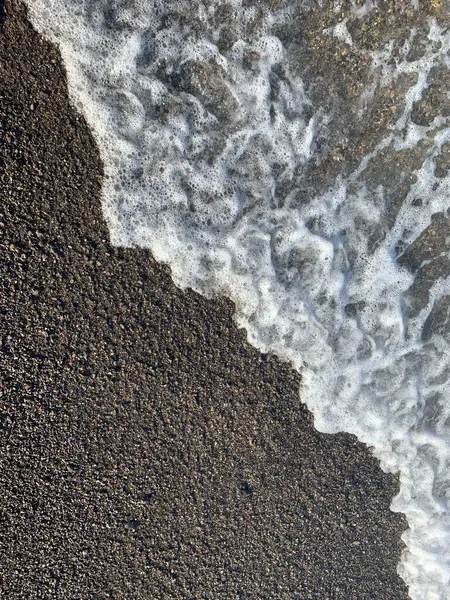 Nahaufnahme Der Welle Steinstrand Blick Von Oben — Stockfoto