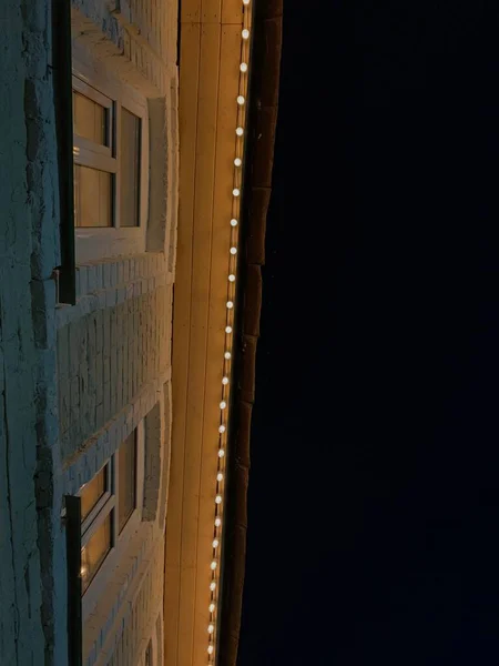 Närbild Detalj Belysning Gammal Byggnad — Stockfoto