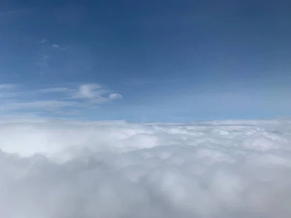 Paesaggio Nuvole Cielo Blu Nuvola Bianca Vista Aeroplano — Foto Stock