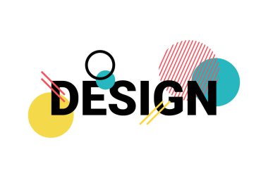 Kırmızı, sarı, mavi ve siyah renkli daire ve çizgilerle 