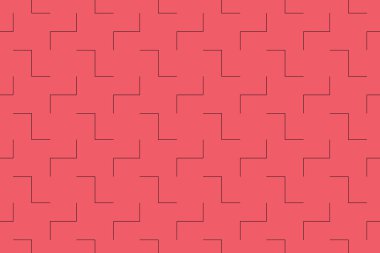 Kusursuz, zigzag çizgileriyle yapılmış soyut arkaplan deseni. Basit, asgari, kırmızı renkli modern vektör sanatı.