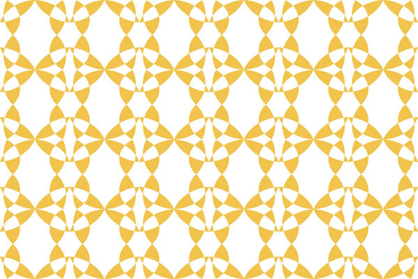 Seamless abstract background pattern made with circular geometric shapes. Traditional, retro vector art in yellow color.