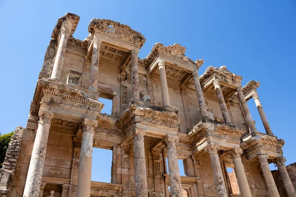 Вид Библиотеку Цельса Известном Древнегреческом Городе Названием Эфес Побережье Ионии — стоковое фото
