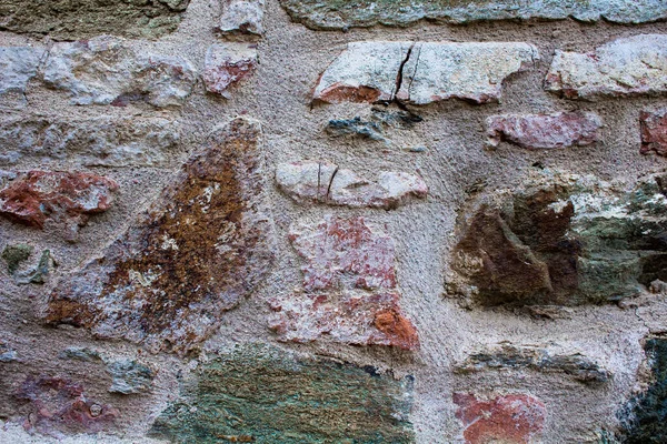 Close Uitzicht Oude Stenen Muur Achtergrond — Stockfoto