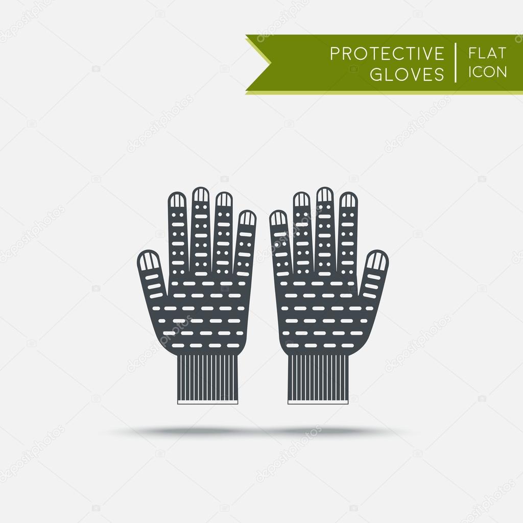 Protective gloves icon. Gloves symbol. Flat Vector illustration. Agriculture tool