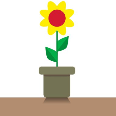 Bir tencerede sarı çiçek