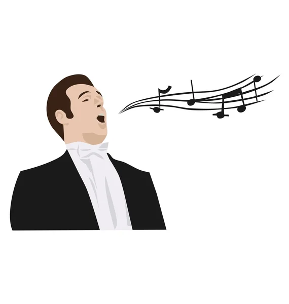 Man singing opera — Stock Vector