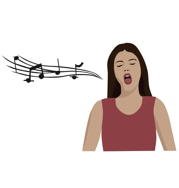 Mujer cantando ópera — Vector de stock