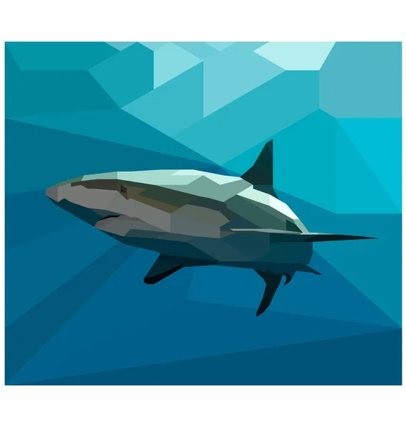 Polygon abstrakter Hai — Stockvektor