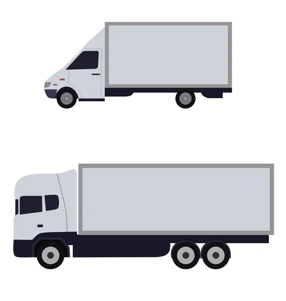 Camions blancs sur le côté — Image vectorielle