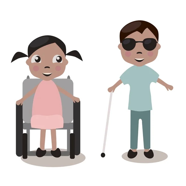 Enfants handicapés — Image vectorielle