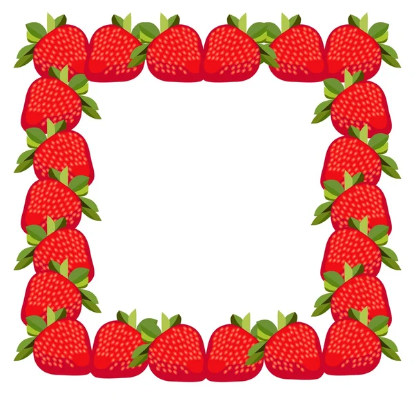 Frame strawberries, label or card — Stock Vector