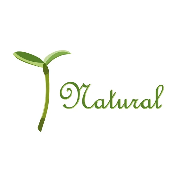 Label natuurlijke sprout symbool — Stockvector