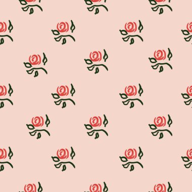 Petrol kayısı Dikişsiz desen gül