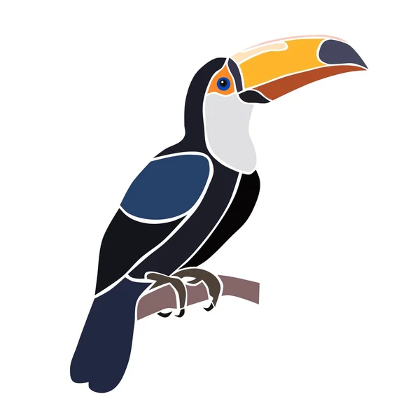 Pájaro tropical tucán — Vector de stock