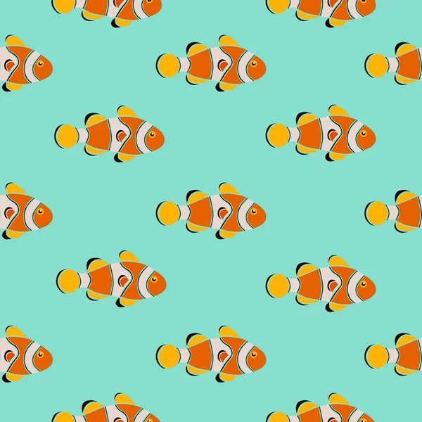 Bezešvé vzor clownfish — Stockový vektor