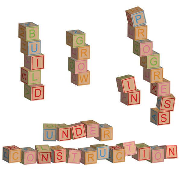 Construcción en bloques de juguete — Vector de stock