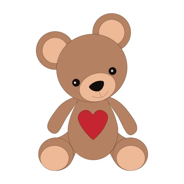 かわいいおもちゃクマで愛の心 — ストックベクタ