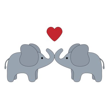 Aşık fil çift.