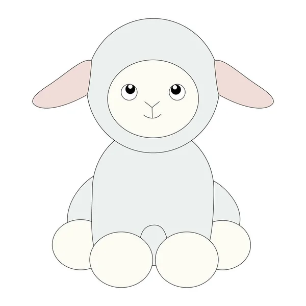 Mignon Dessin Animé Agneau Clip Art — Image vectorielle