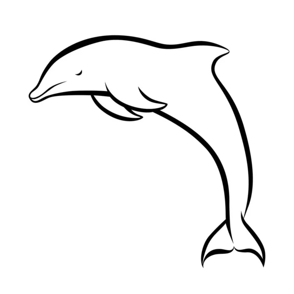 Happy Dolphin Sketch Symbol — Stock Vector