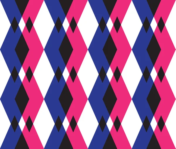 Векторний безшовний візерунок з рожевими, синіми та чорними трикутниками . — стоковий вектор
