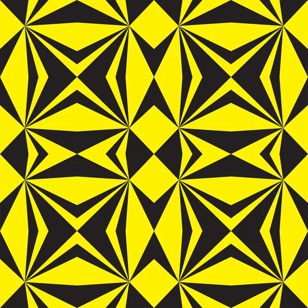 노란색과 검은색의 기하학적 형태와 원활한 벡터 패턴. — 스톡 벡터