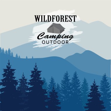 Dağ, dağ, peyzaj, dağ tepe, vektör arka plan