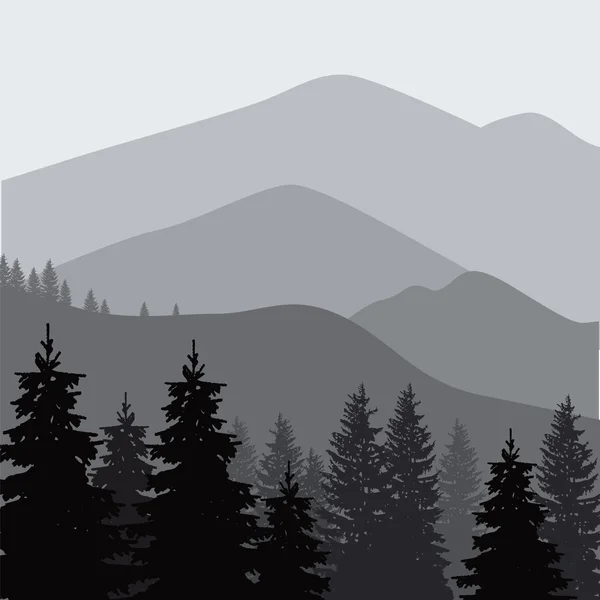 Montaña, Cordillera, Paisaje, Pico de montaña, Vector de fondo — Vector de stock