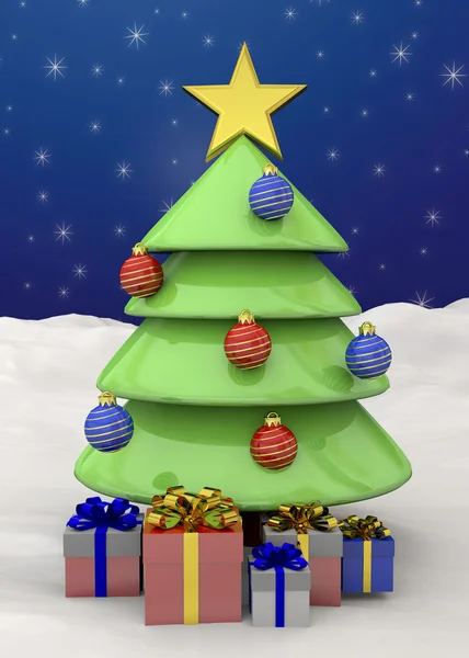Weihnachtsbaum - 3d — Stockfoto