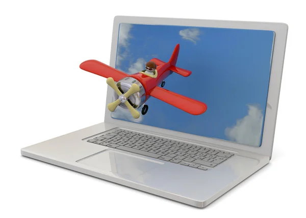 Computer und Flugzeuge - 3d — Stockfoto