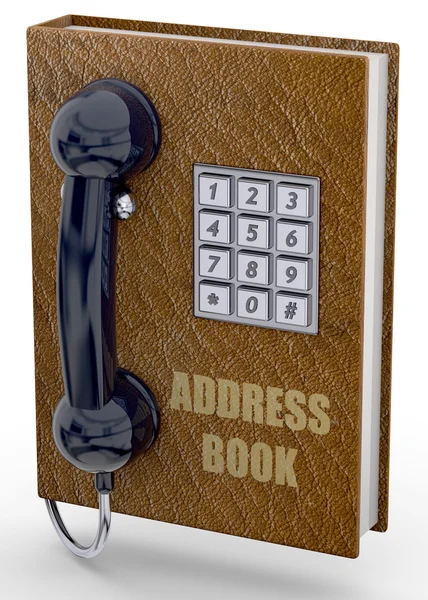 전화 및 주소 책 개념-3d — 스톡 사진