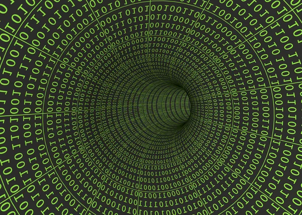 Tunel numerów binarnych - 3D — Zdjęcie stockowe