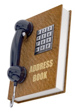 Telefon ve adres kavramı kitap - 3d