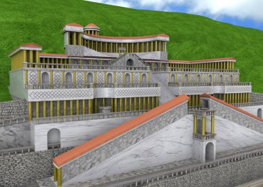Tanrıça Fortuna Primigenia 'nın Tapınağı - Palestrina - 3 boyutlu