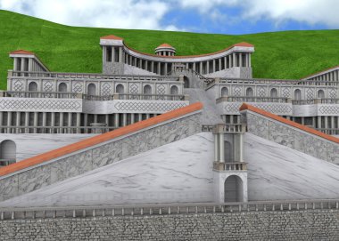 Tanrıça Fortuna Primigenea Tapınağı - Palestrina - 3 boyutlu
