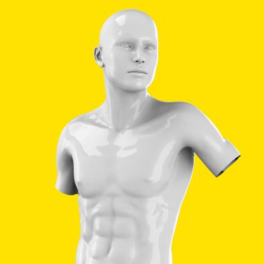 Pop sanat arka planında modern heykel - 3D