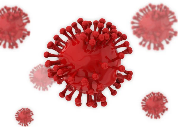 Red Dangerous Virus — Stock Photo, Image