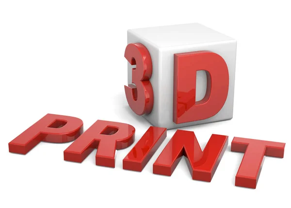 3Dプリンターロゴレンダリング — ストック写真