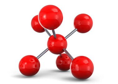Kırmızı MOLECULE - 3D oluşturma