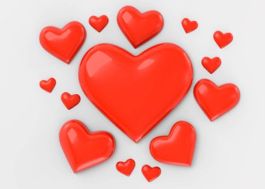 Kalp ve Aşk Konsepti 3D