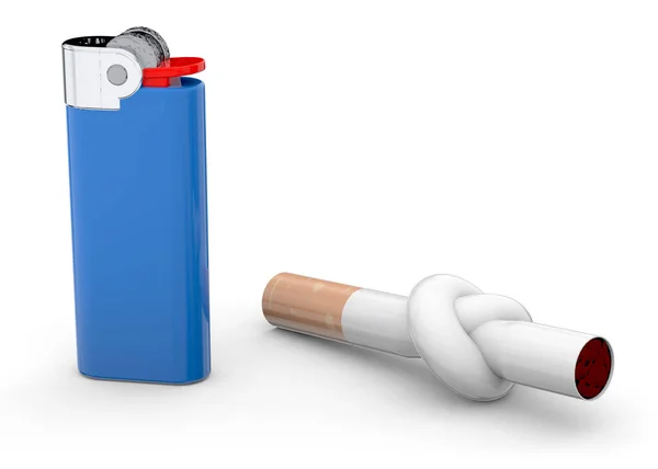 Cigarrillo Con Nodo Encendedor — Foto de Stock