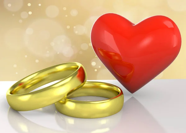 Gold Wedding Rings — Stock Photo, Image