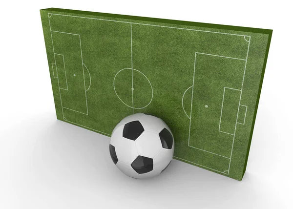 Footbal Field Render — Stock Photo, Image