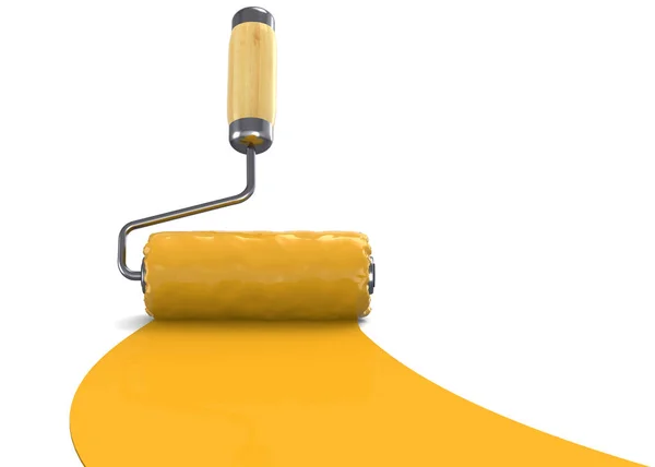 Yellow Roller Painting — Stock Photo, Image