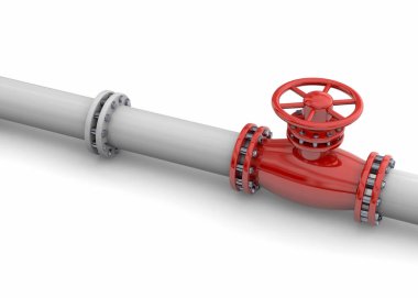 Beyaz arka planda boru hattı 3D - 3D