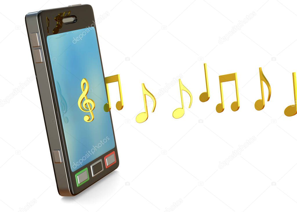 Mobile Phone and Music - 3D