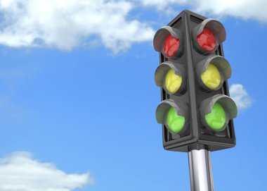 Trafik ışığı ve gökyüzü