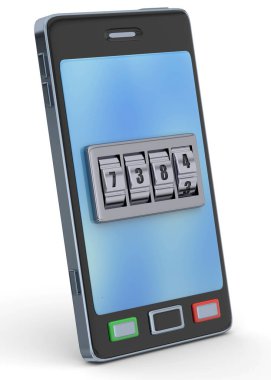 Akıllı telefon ve Güvenlik Kodu 3D