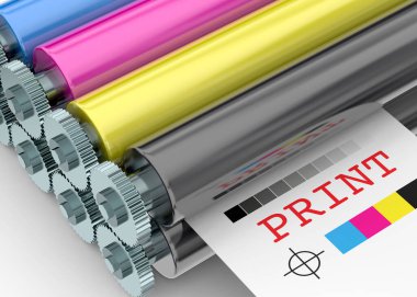 Beyaz arkaplanda Yazdırma Makinesi